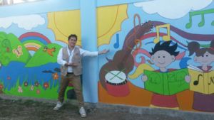 Mural by students at Compartir