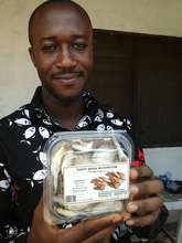 Bernard displays his mushrooms