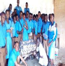 Students with bags after spores added