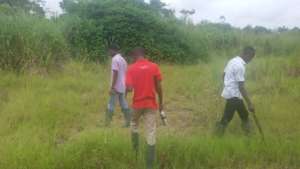 Selected students assessing project site