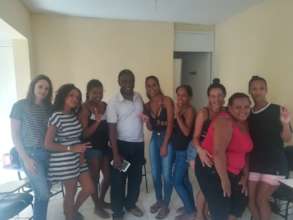 English pupils with our Teacher from Congo