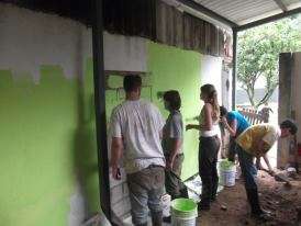 Volunteers Painting the New Workshop