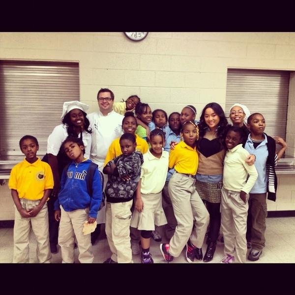 Chef Sean from NoMi with the Bradwell Students