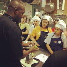 Chef Trevor Hoyte instructs students in Chicago