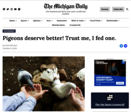 Anna McLean & Stassia Fulmer feed pigeons