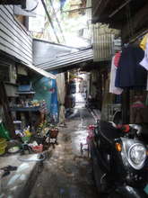 Walking through a slum village in Bangkok