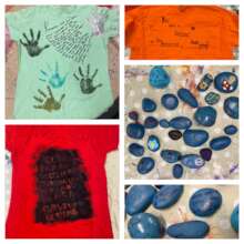 Clothesline Project & Teal Rocks