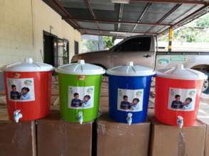 Clay water filters ready for local families