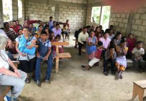 Families learning about safe water