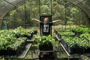 Marine at RR's Native Nursery in the Daintree