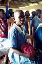 Girls receiving their kits  Photo by Cheyenne Elli