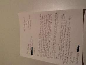 Letter from Nyadzisayi  T.