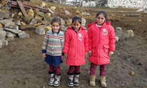 Catkale Elemantary School kids warm and happy...