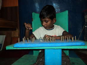 child trying to play