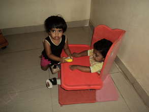 child playing with her sister