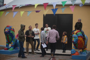 The outside of the tent