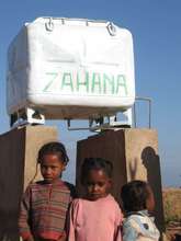 The communal water tank in the village