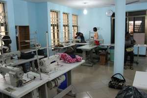Seamstresses in the new sewing room