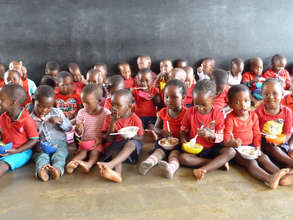 Children at Siyabonga Enjoying Breakfast