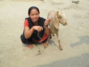 A recipient of goat scholarship