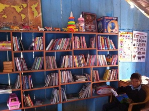 Mini-library at Shree Jana Jagriti School, Sarlahi