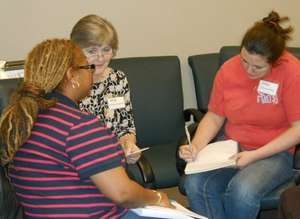 Group discussion in Operation Jump Start class