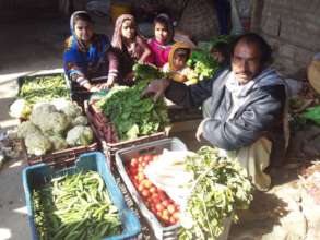 Farmer open the Vegetable Shop at hise house