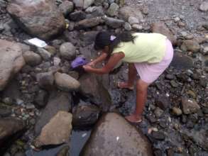 Dry stream, fish got stranded