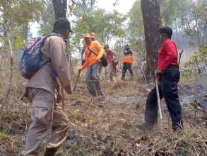 The brigade establishing firebreaks