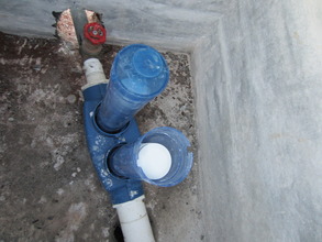 A look inside a tank at the sanitation system