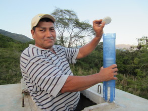 The long blue tubs contain chlorine tablets.