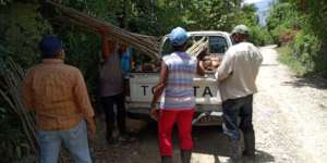 Unloading some of the materials