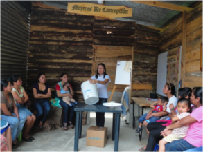Staff from Eco-filter explaining the women the pro
