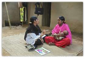 Shiuly with a BRAC health worker