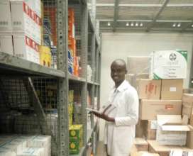 Dibeit retrieving medical supplies