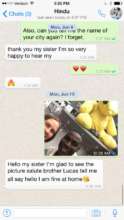 Hindu greets Lucas on What's App