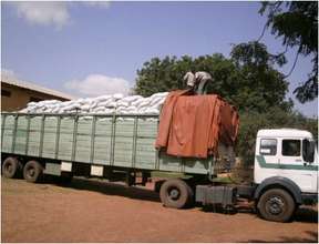 Supplies traveling to the distribution center