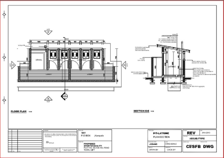Pit Latrines (plan section)