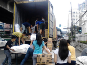 Packing relief packages destined for the Visayas