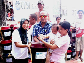 Giving out hygiene kits - thanks to your support
