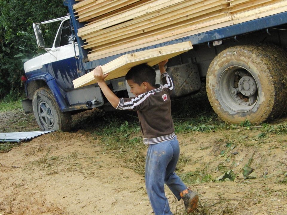 Unloading materials for the first build