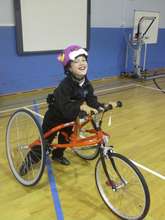 Scarlett enjoying the Petra running-bike