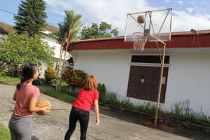 Residents Playing 'Knock-Out' Basketball