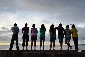 Client & Staff at the Beach