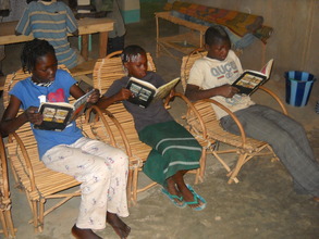 Kids reading the books at one of the libraries