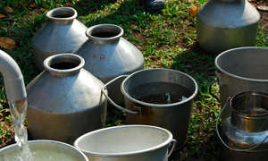 Water being distributed