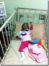 Frantina "waiting" for surgery in the hospital