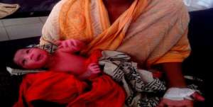 Kushi in her mother arms