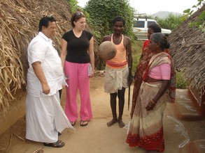 Volunteer visitor Meredith meeting beneficiary family