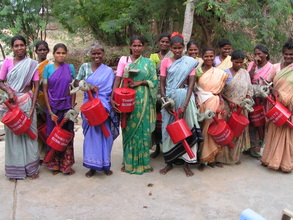 Group displaying their equipment